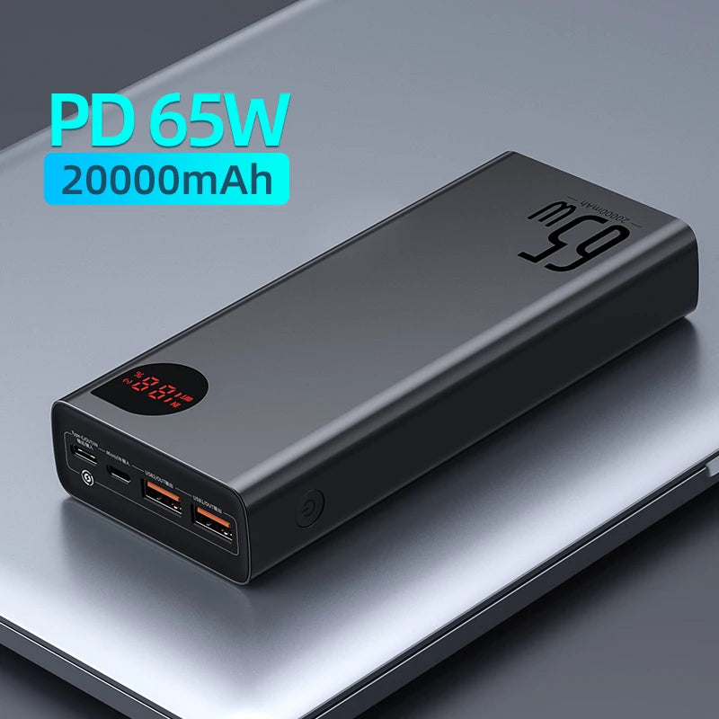 Baseus 65W Power Bank – 20000mAh PD QC 3.0, 22.5W Output