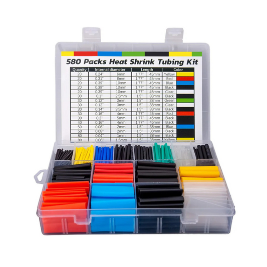 Heat Shrink Tubing Set – 560/580PCS, Multi-Colour, 11 Sizes, EVA
