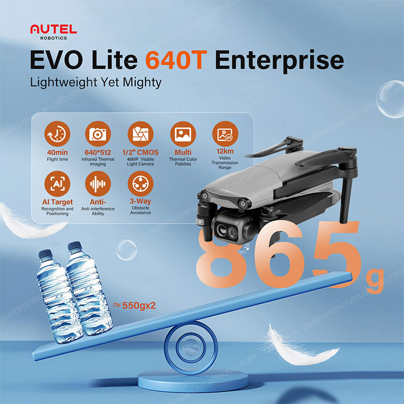 Autel EVO Lite 640T Enterprise Drone – Thermal + 48MP Zoom Camera