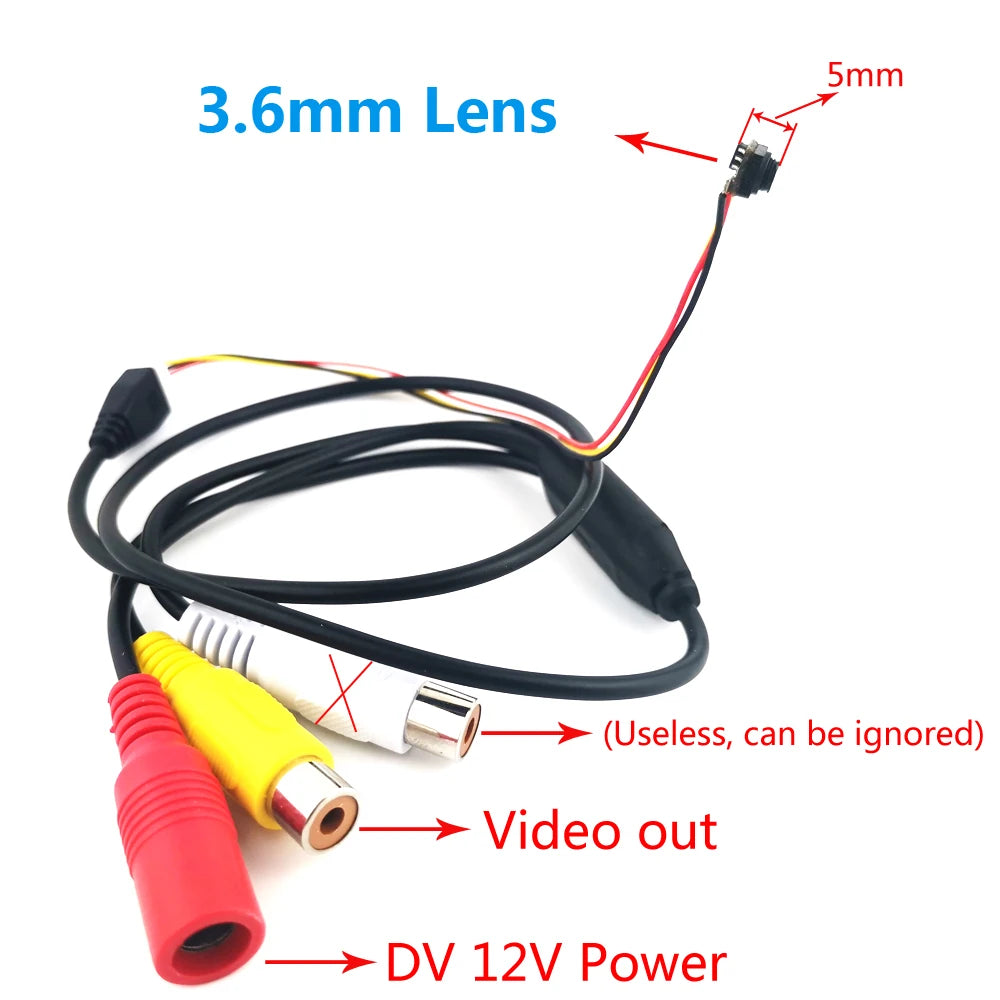 FPV Mini Camera – 5×5mm, 700TVL, 3.6mm Lens, with Mic