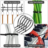 2000/100Pcs Self Locking Nylon Cable Ties Plastic Cord Tie Heavy Duty Cables Fastening Rings Loop Hardware Organizer Wire Straps
