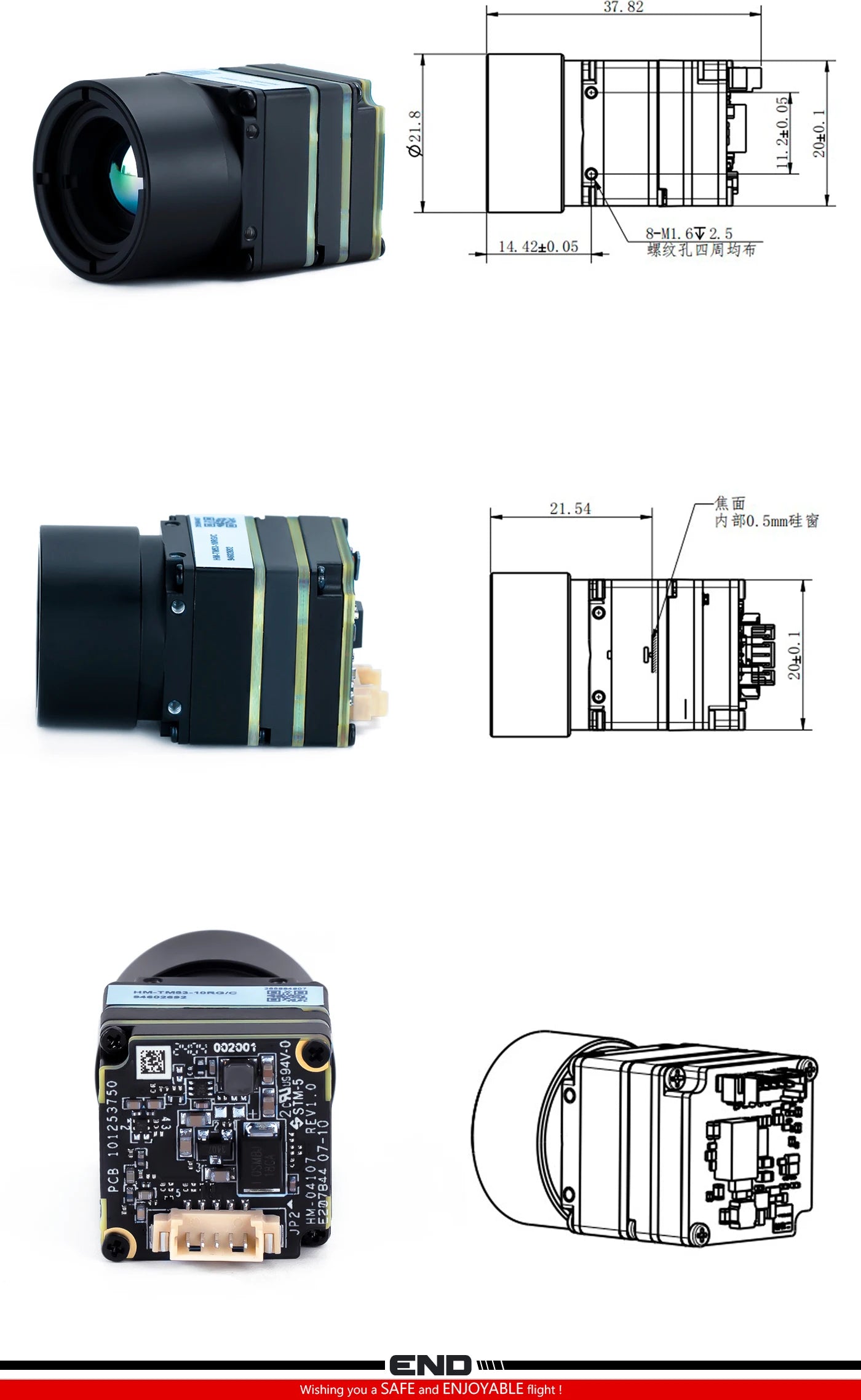 Axisflying New High Resolution Thermal Camera for FPV Drone Camera 640*512 OEM Mini Series CVBS Analog Interface Camera Module