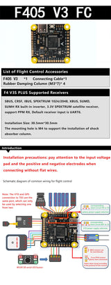 F405 V3 F722 Flight Controller BLS 4-in-1 60A 80A ESC 2-6S Lipo Stack/Flytower for Remote Control FPV Racing Drone Quadcopter