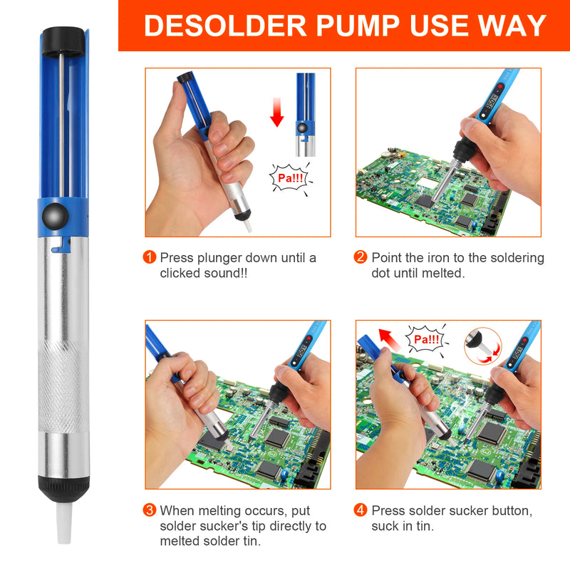 Digital Soldering Iron Kit – 80W Adjustable LCD, Tips & Solder Included