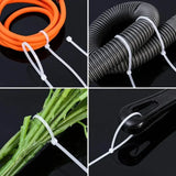 2000/100Pcs Self Locking Nylon Cable Ties Plastic Cord Tie Heavy Duty Cables Fastening Rings Loop Hardware Organizer Wire Straps