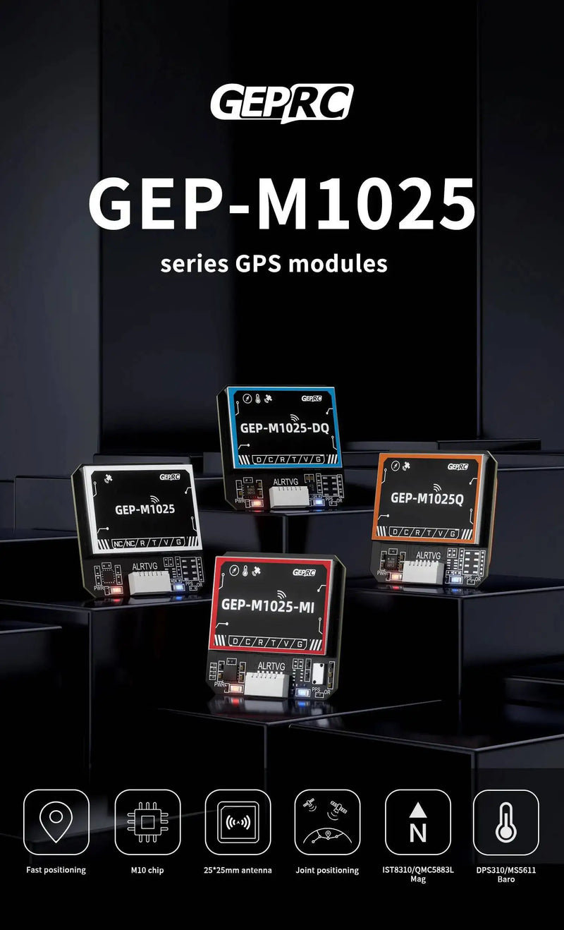 GEPRC GEP-M1025 Series GPS Module M10050 Chip Multi Satellite Magnetometer Barometer Farad Capacitor Accurate for FPV Drone