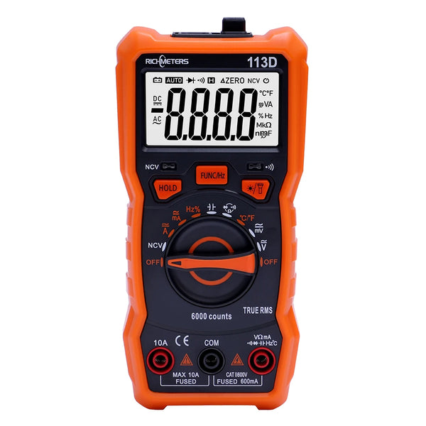 RICHMETERS RM113D Digital Multimeter – 6000 Count, Auto-Ranging