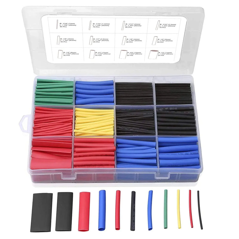 Heat Shrink Tubing Set – 560/580PCS, Multi-Colour, 11 Sizes, EVA