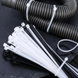 2000/100Pcs Self Locking Nylon Cable Ties Plastic Cord Tie Heavy Duty Cables Fastening Rings Loop Hardware Organizer Wire Straps
