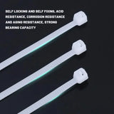 2000/100Pcs Self Locking Nylon Cable Ties Plastic Cord Tie Heavy Duty Cables Fastening Rings Loop Hardware Organizer Wire Straps