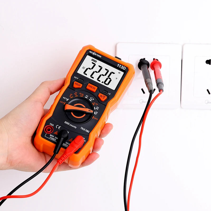 RICHMETERS RM113D Digital Multimeter – 6000 Count, Auto-Ranging