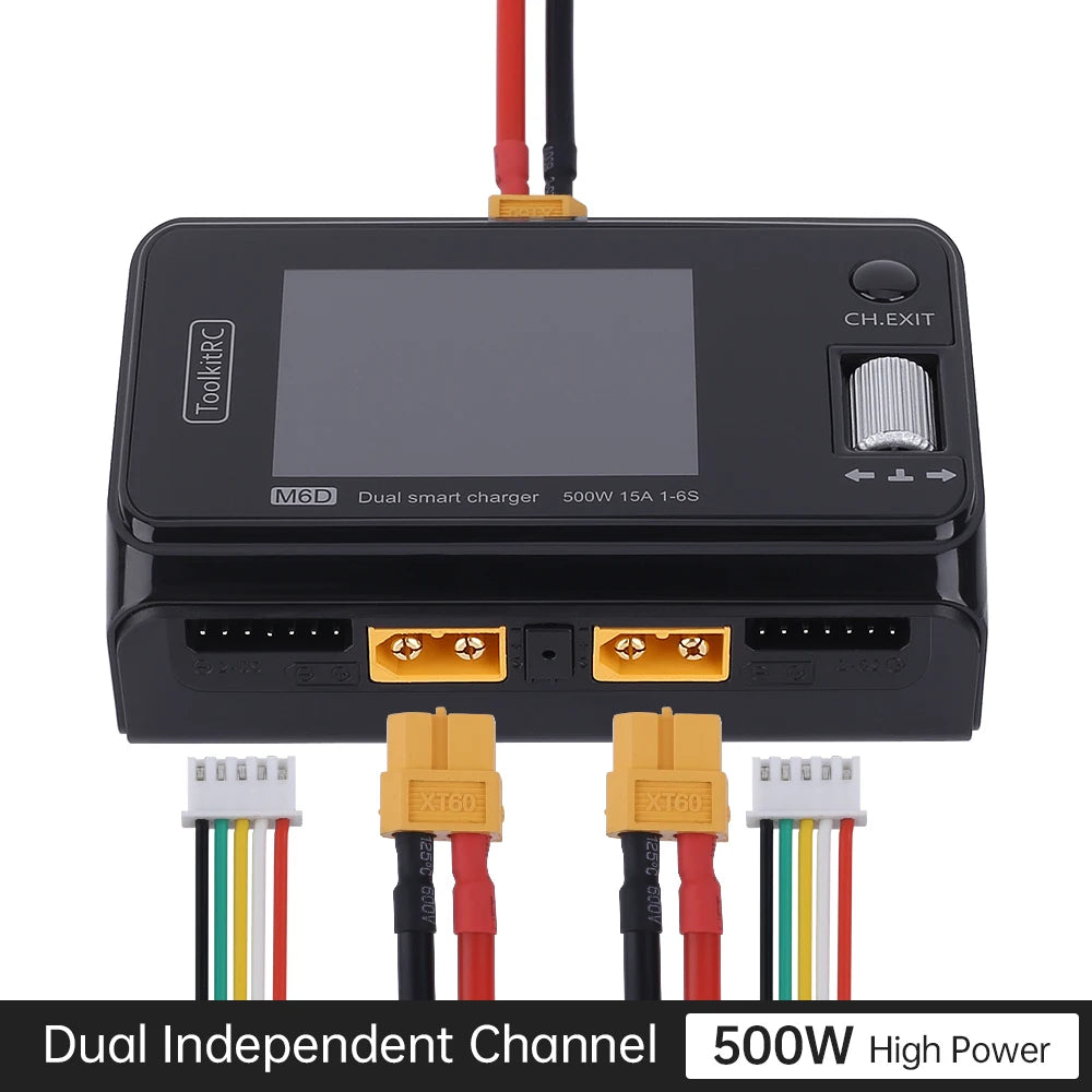 ToolkitRC M6D – 500W 15A Dual Channel Smart Charger/Discharger