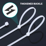 2000/100Pcs Self Locking Nylon Cable Ties Plastic Cord Tie Heavy Duty Cables Fastening Rings Loop Hardware Organizer Wire Straps