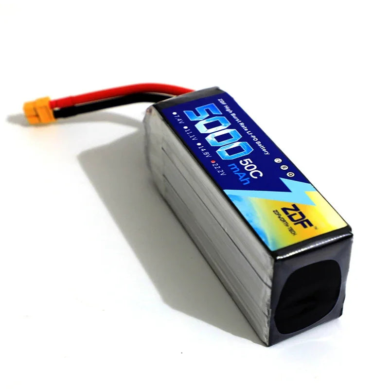 ZDF FPV 5000mAh LiPo – 2S/3S/4S/6S, 50C/100C, 7.4–22.2V
